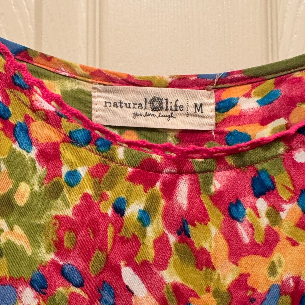 Like New Natural Like Floral Mini Sundress Size Medium - Picture 3 of 4